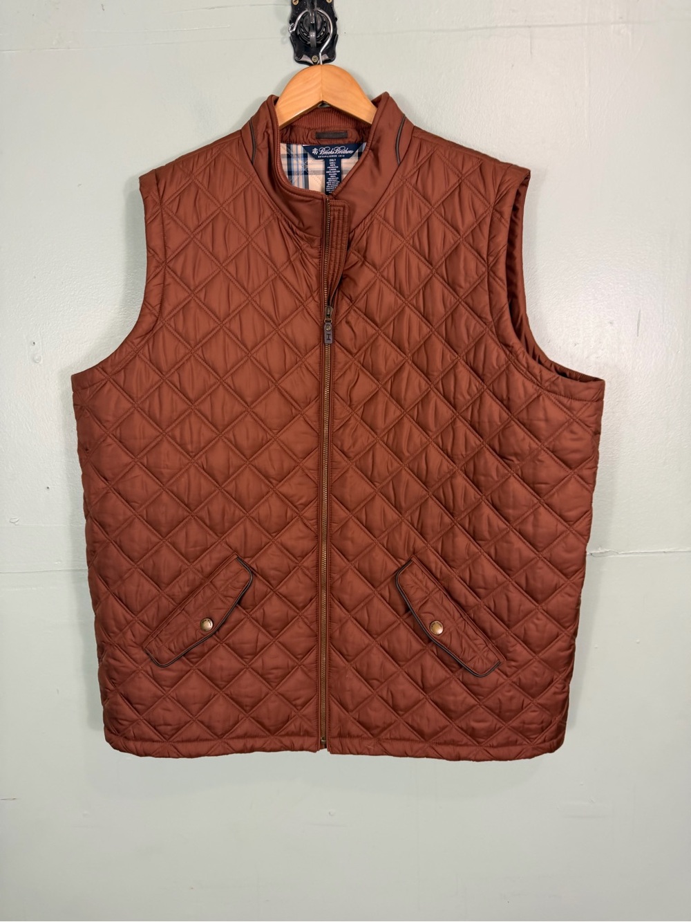 Brooks Brothers Quilted Vest Rust Brown 2XLT